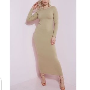 Rebdolls Nude Long Sleeve Maxi Dress
